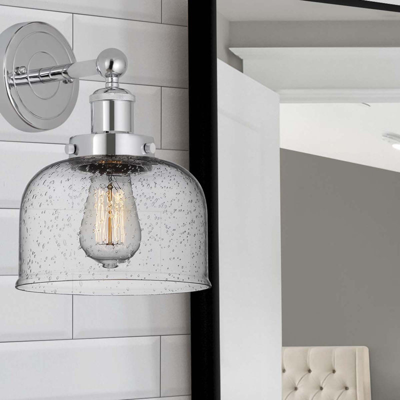 Capac Steel Armed Sconce, Polished Chrome