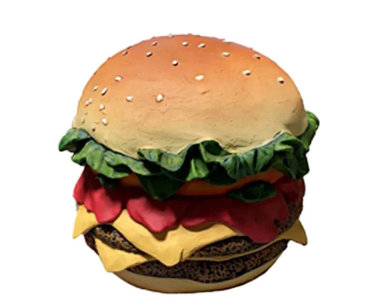 Statue Eilette Cheeseburger, H 14 po x l 14 po x P 14 po