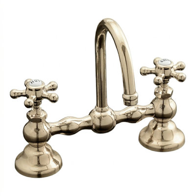 Deck 2-handle Bathroom Faucet with Drain Assembly