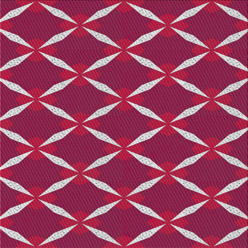 Tapis géométrique mauve / rouge, Carré 6 pi