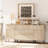 63" Wooden Reeded Sideboard With Built-In Charging Station, 3-In-1 Modern Credenza Storage Cabinet For Kitchen, Dining Room-1037554669