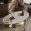 Table basse ovale en faux marbre de 125 cm (49,2 po), piètement contemporain en acier inoxydable, table centrale moderne pour salon-1139298355