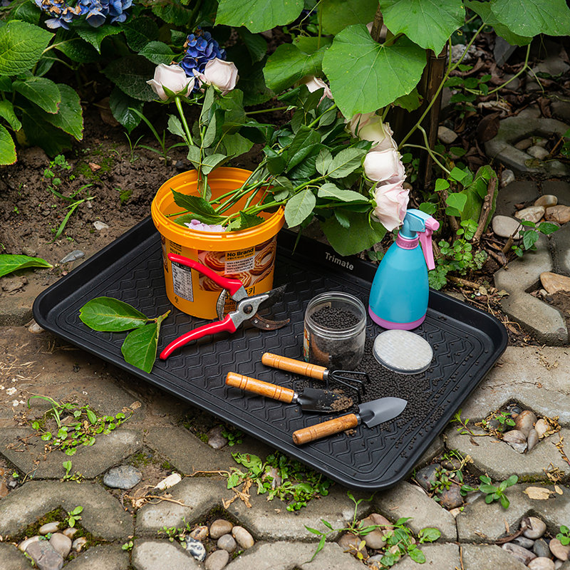 Black Recycled Polypropylene All-Weather Boot Tray Set
