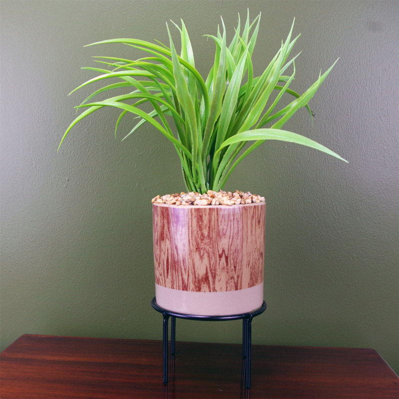 35 cm H Faux Ficus and Foliage Plant in Ceramic Pot