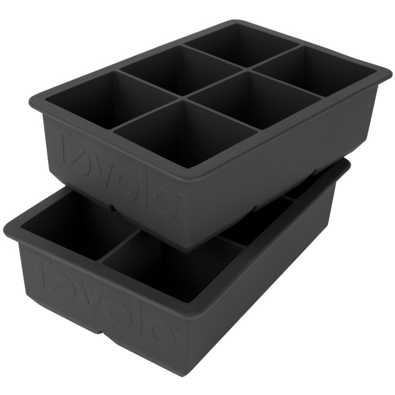 King Cube Ice Tray Set of Two, Charcoal