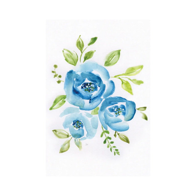 Blue Morning Bouquet II by Nan - Wrapped Canvas Painting, 66.04 cm H x 45.72 cm W