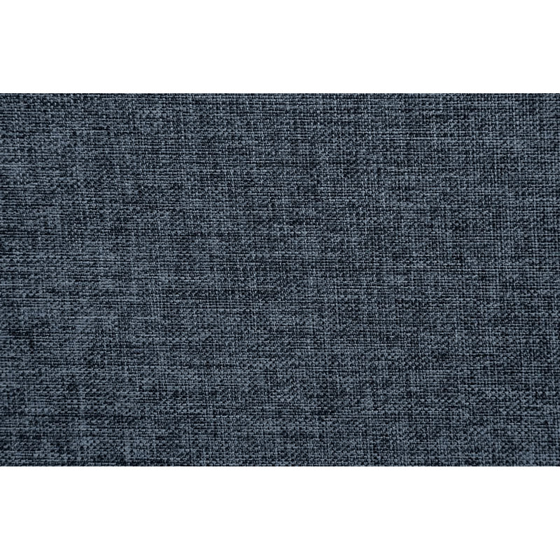 Méridienne convertible en mousse bleu marine avec siège en polyfibre, pieds en bois massif et coussin.