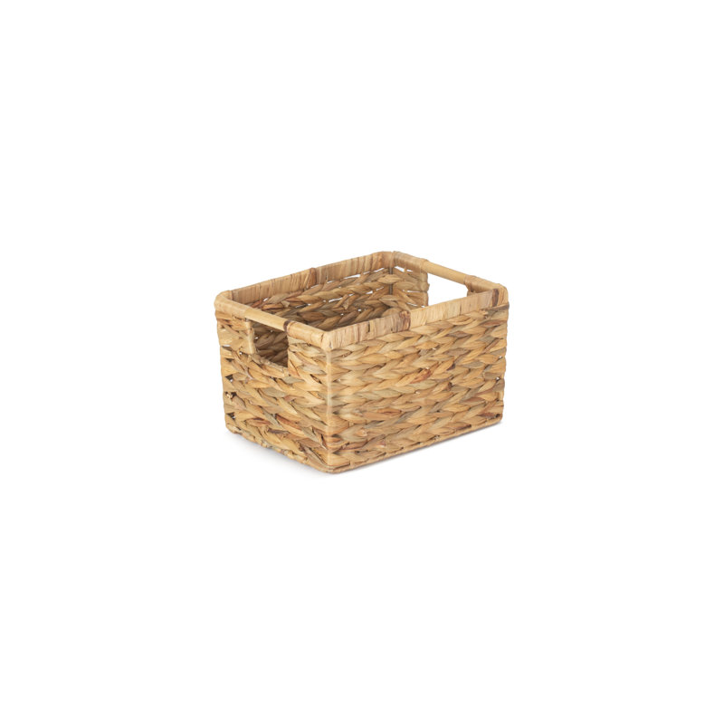 Wicker Water Hyacinth Storage Basket, 18cm H x 29cm W x 22.5cm D