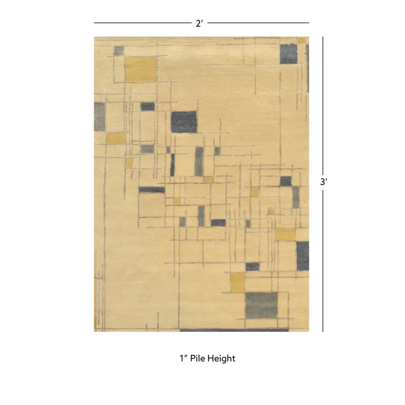 Bushwick Wool Abstract Indoor Rug, Rectangle 2' x 3'