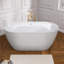 Baignoire autoportante blanche autoportante en acrylique de 55 pouces avec trop-plein