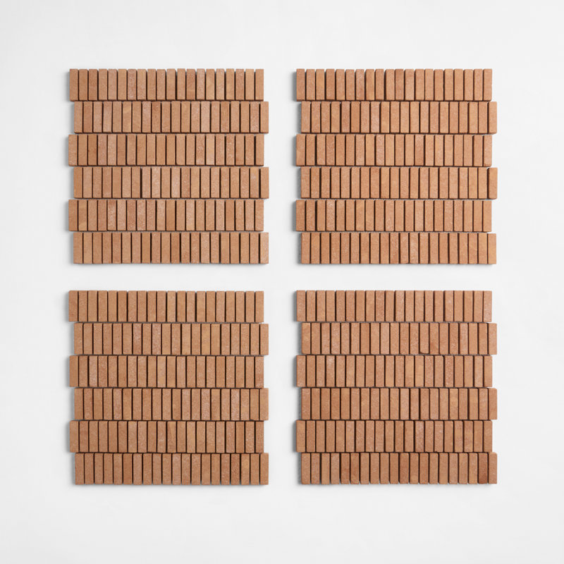 Terra Cortona 12x12 Mini Brick Matte Terracotta Mosaic Tile