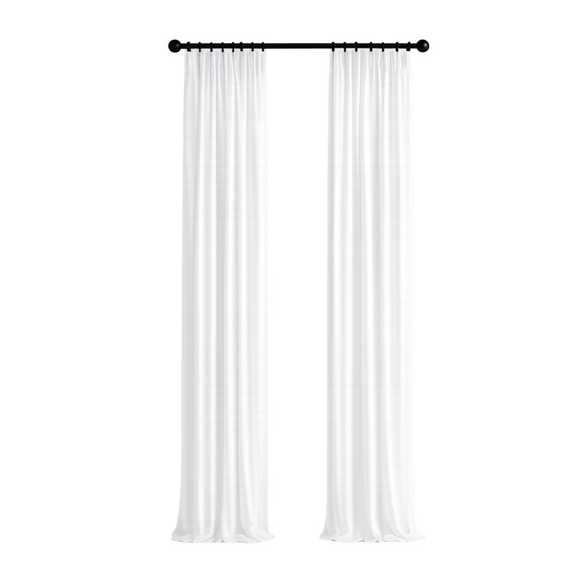 Semi Sheer Curtain Single Panel, 54" x 108", White