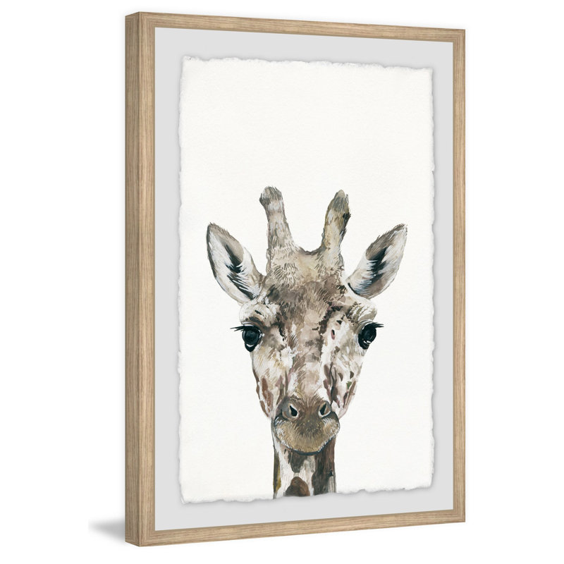 Sarahbella 'Cheeky Giraffe' Framed Print on Paper, 45" H x 30" W x 1.5" D
