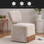 Linen Upholstered Armless Dining Chair With Casters-1890883639