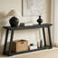 Console en bois massif 62,99 "avec tablettes de rangement à 2 niveaux pour le salon, le vestibule-123140103
