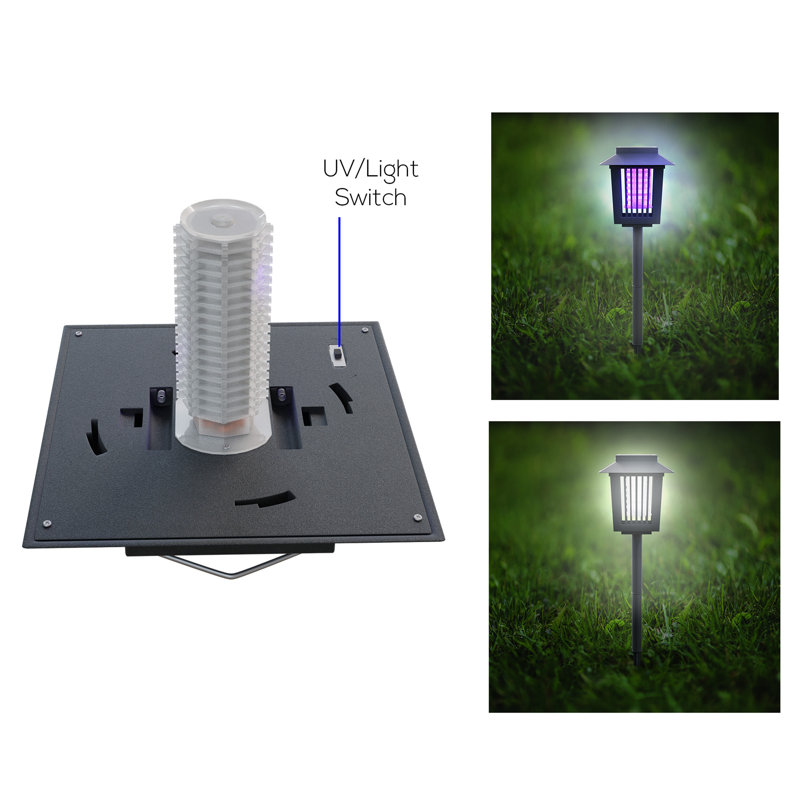 Solar-Powered Light and Insect Zapper - Dual LED/UV Outdoor Light Fixture with Stake for Gardens, Pathways, Patios, and Ponds by Pure Garden