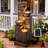 38.2" Tall Water Fountain Outdoor Garden,4 Tiers Modern Cascading Bowls And Stacked Stones Indoor Fountains With Led Lights For Patio, Deck, Porch, Backyard And Home Art Decor(reddish-brown-169517737