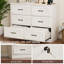 Commode 6 tiroirs avec station de charge pour chambre à coucher-97847904