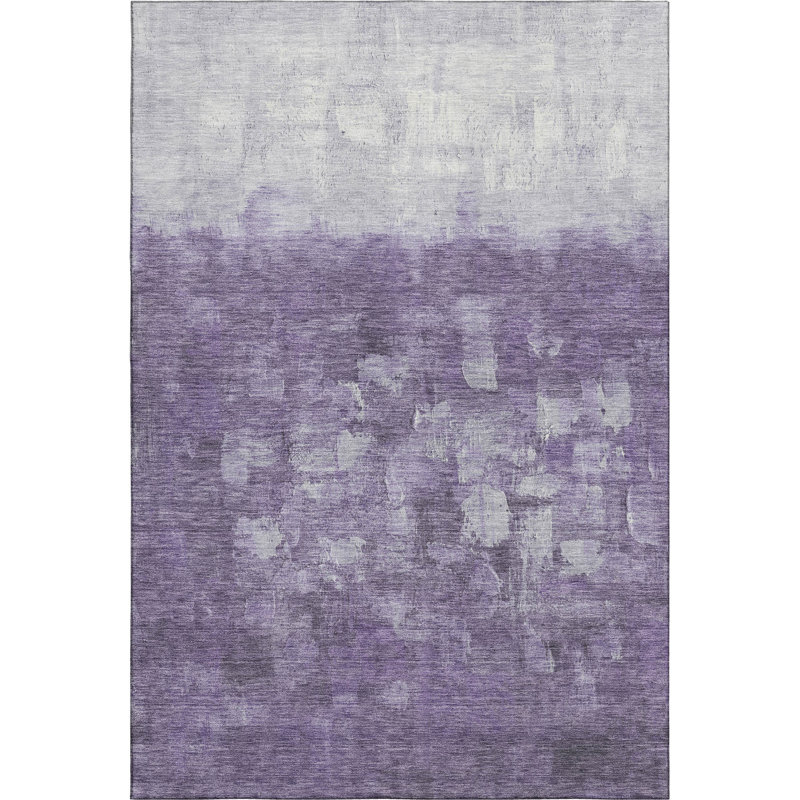 Premium Machine Washable Mayfield Abstract Rug, 10' x 14', Purple