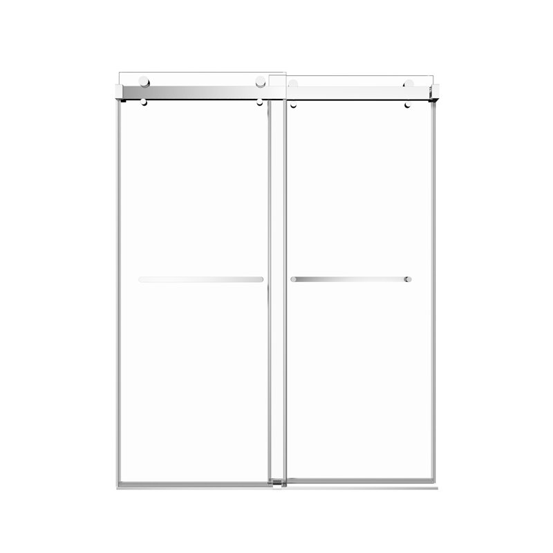 72'' - 76'' W X 76'' H Double Sliding Frameless Shower Door With 3/8 Inch (10Mm) Clear Glass, Chrome