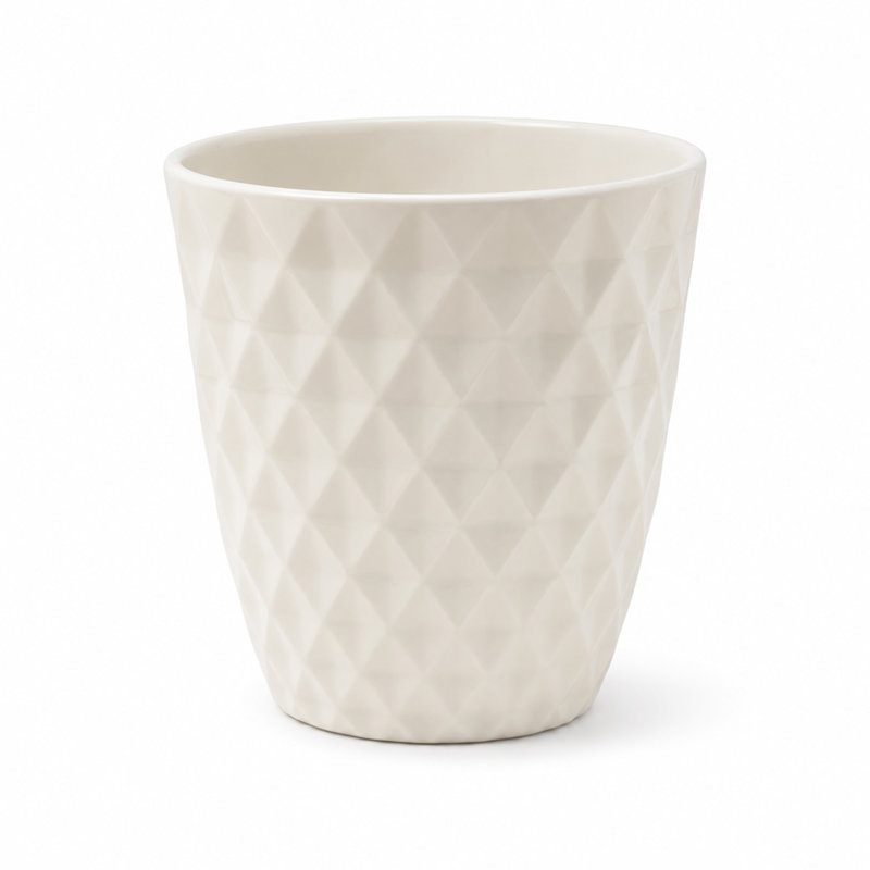 Pot à fleurs d'intérieur en plastique 5 po, Crème