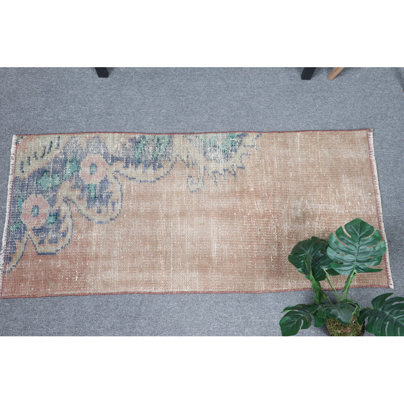 Handmade Vintage Turkish Rug With Soft Earth Tones And Floral Pattern For Aesthetic Bohemian Home Decor