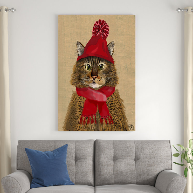 Chat Maine Coon, H 48 po x l 32 po x P 1 po