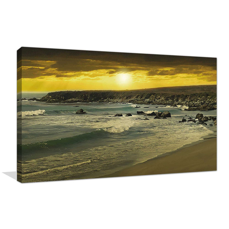 « malibu light », reproduction de photo, H 18 po x l 30 po x P 1 po, Toile tendue