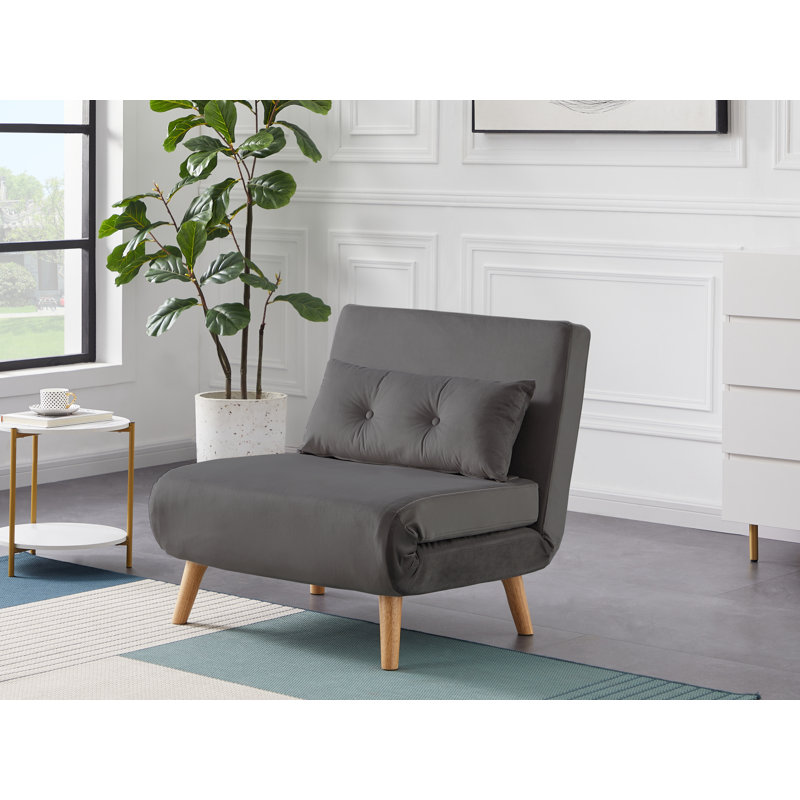 Sisk Velvet Accent Chair, Grey