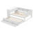 Full Size Daybed with Trundle, Wood Day Bed Frame with Storage Drawers and Side Shelves, Daybed with Desk, No Spring Box Needed-1297664431-1297664428