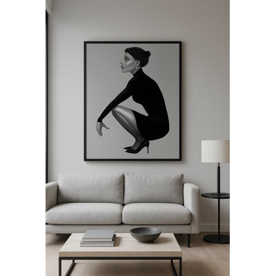 "Poise in Silence", art mural sur toile par Kasian Art Studio - cadre noir