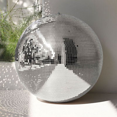 24 "grande boule disco miroir grande décoration en verre suspendue pour les années 70 et 80 des événements de fête de mariage dj club de danse bar éclairage de scène affaires vacances décor à la maison argent