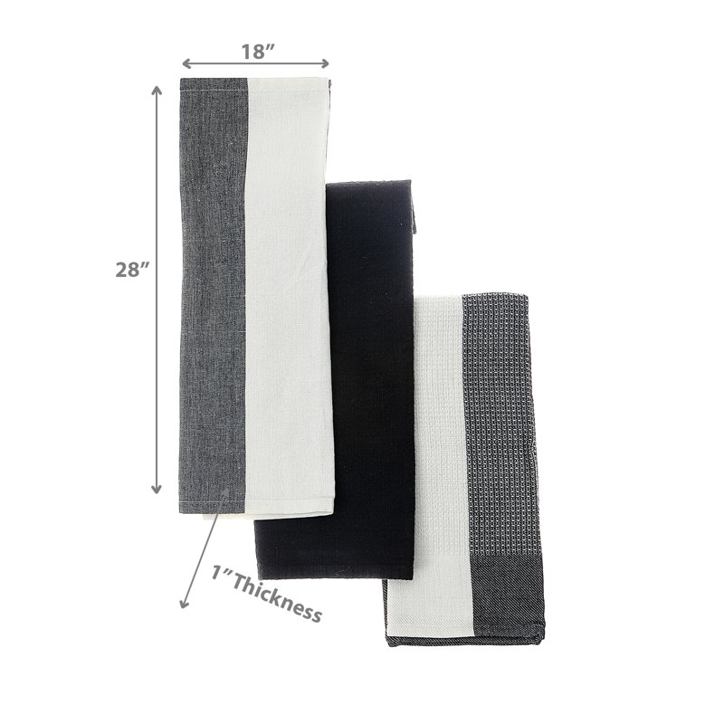 Serviettes de cuisine en coton, Noir
