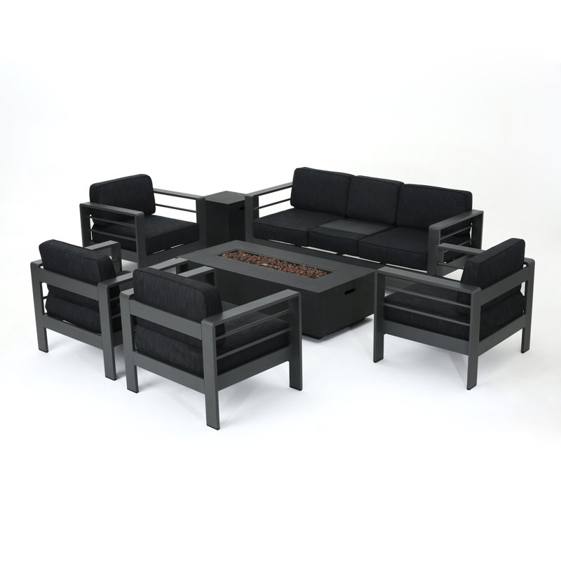 Caggiano 7 Piece Sofa Seating Group with Cushions