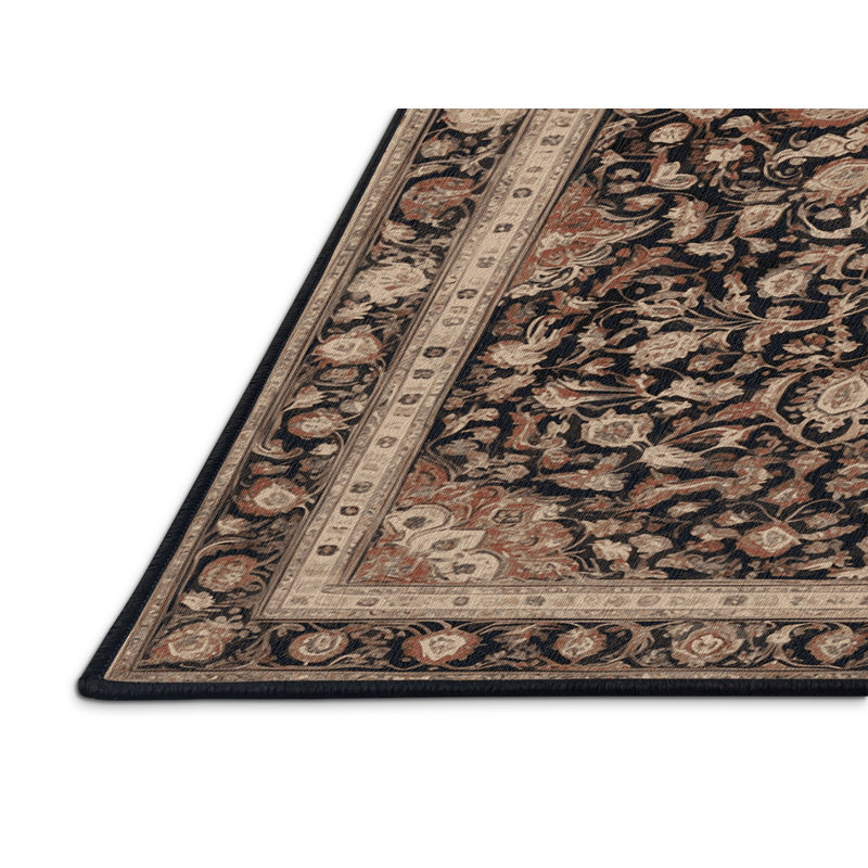 Machine Washable Persian Brown Area Rug, Rectangle 8' x 10'