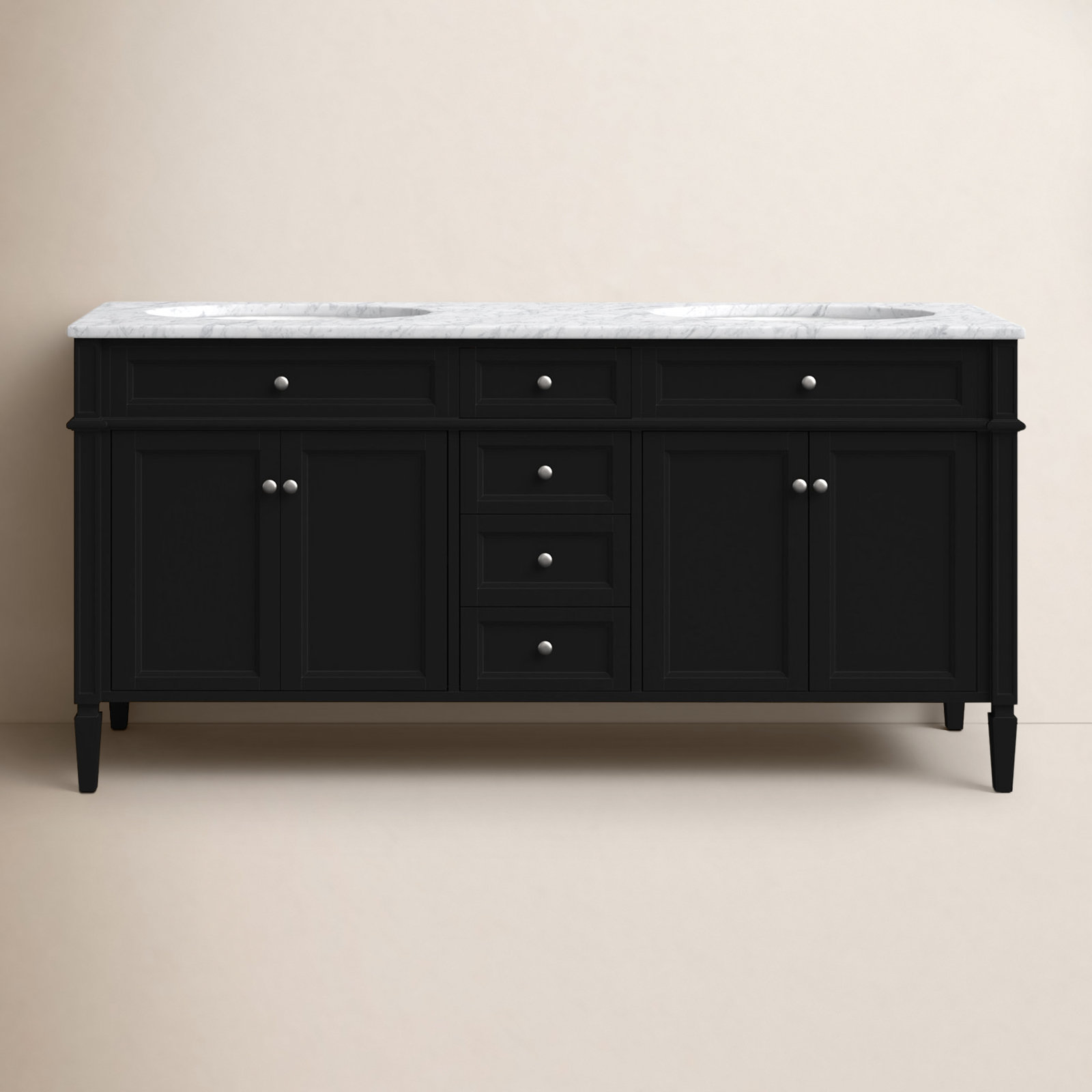 Rivers 72'' Double Bathroom Vanity, Black