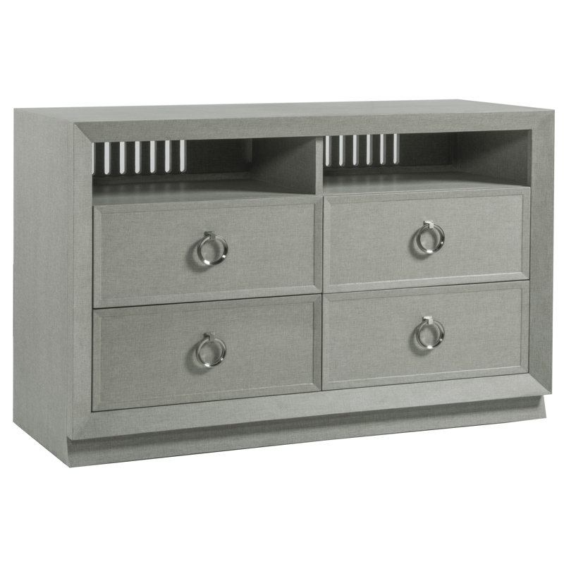 Signature Designs Zeitgeist White Media Console, Linen