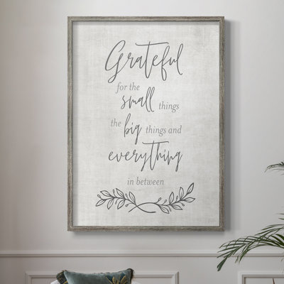 Grateful for the Small Things Framed Print - Solid Wood