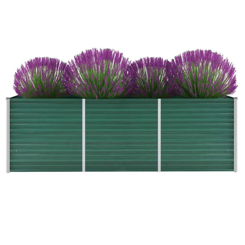 Metal Planter Box, Green, 77cm H x 240cm W x 80cm D