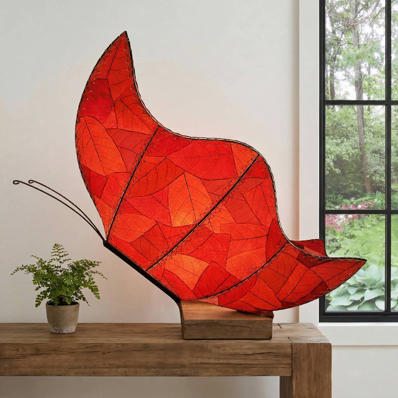 Grande lampe de table papillon rouge, Rouge