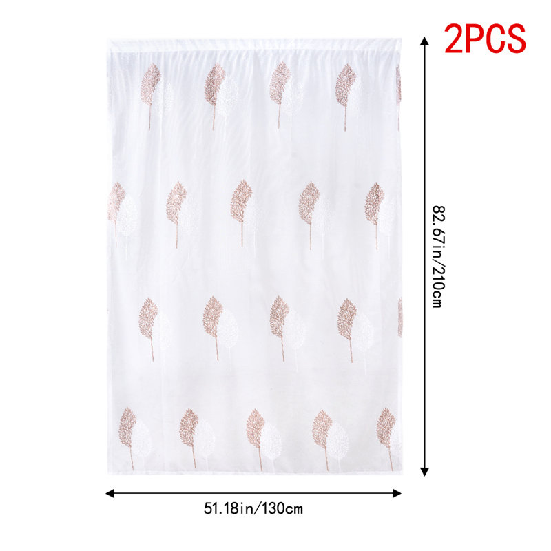 Semi Sheer Curtain Pair, 130cm Width x 210cm Drop