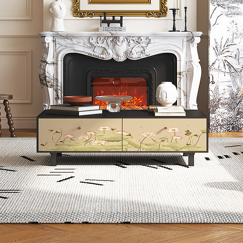 Table basse à motif rétro français, Noir