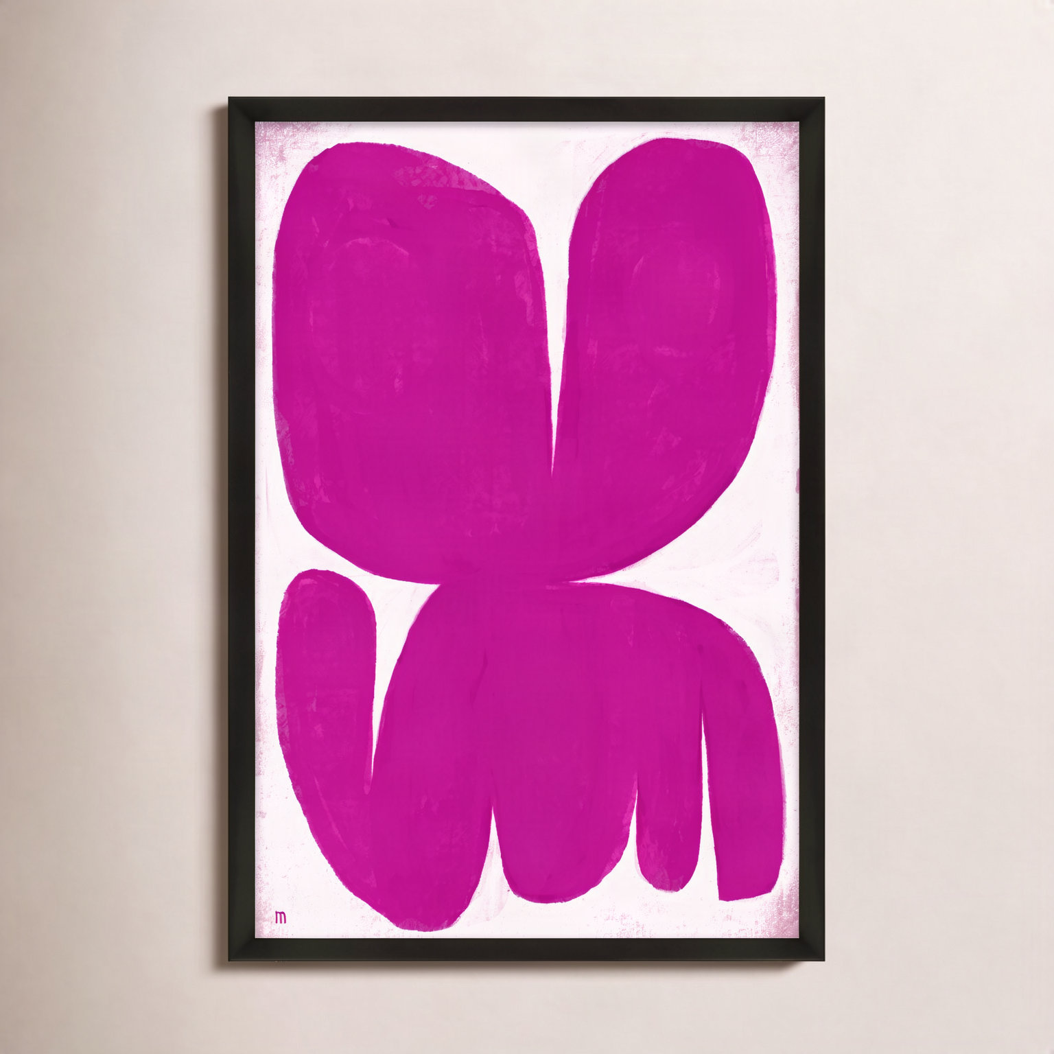 Magenta Moth by StudioM, Black, 30" H x 21" W x 1.25" D
