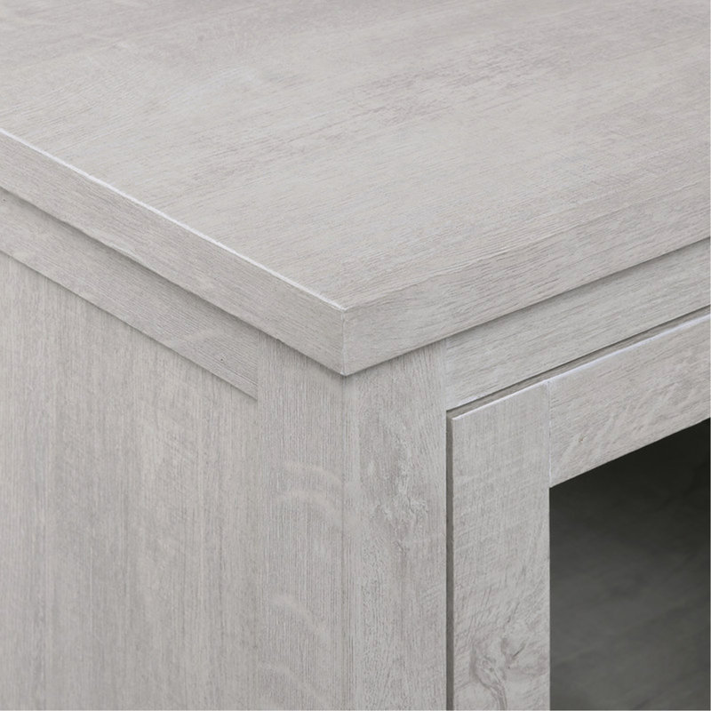 Meuble télé avec foyer à lumière grise de 70 po avec éclairage DEL, armoires, tablettes Emerson, Gris clair
