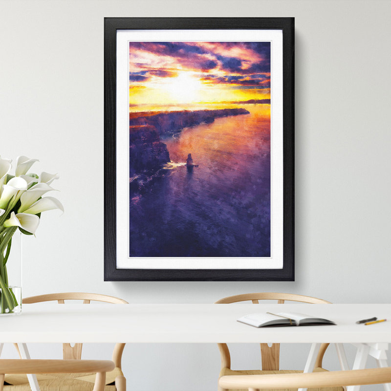 Sunset - Picture Frame Graphic Art Print, 33cm H x 24cm W x 2cm D, Black Framed