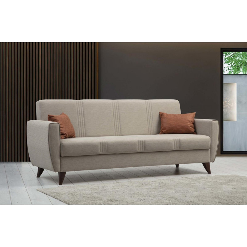 Allinson 207cm Upholstered Futon, Beige