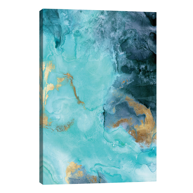 Gold Under The Sea II by Eva Watts - Wrapped Canvas Painting, 30.48cm H x 20.32cm W x 1.91cm D