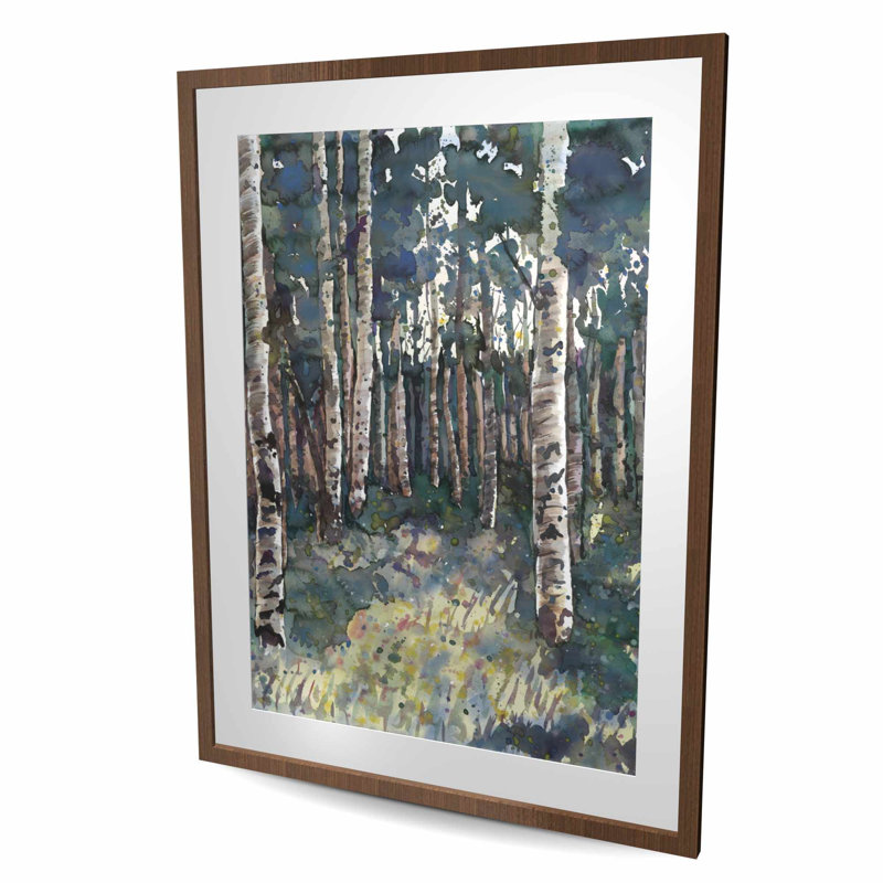 Bouleaux - arbres de chambre à coucher, reproduction matte pour décoration intérieure, H 48 po x l 36 po, Brun