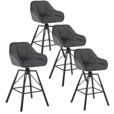 Leyte Swivel Upholstered Counter Stool with Metal Frame