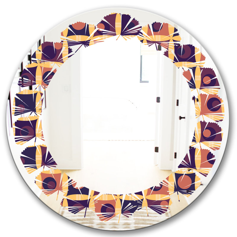 Miroir mural Grid Leaves, H 23,6 po x l 23,6 po